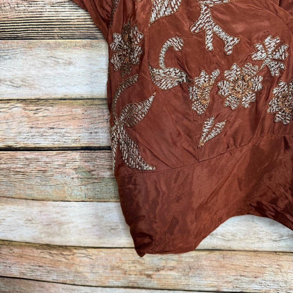 Free People Terracotta Floral Blouse - Picture 4 of 8
